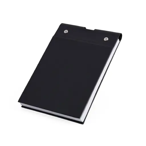 Bloco de Anotações em Couro Sintético e Porta Cane