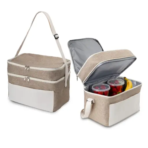 Bolsa Térmica em algodão e Juta sintética (24x30x2