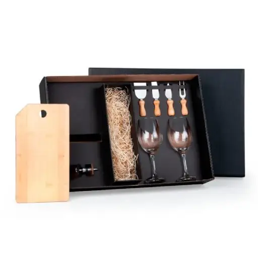 Kit Para Queijo E Vinho - 8 Pçs - brinde personalizado Brinex